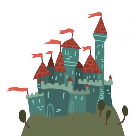 Sticker chateau solide deco