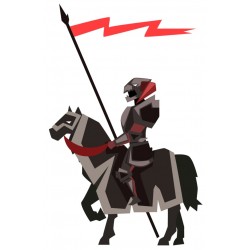 Sticker chevalier rouge de table