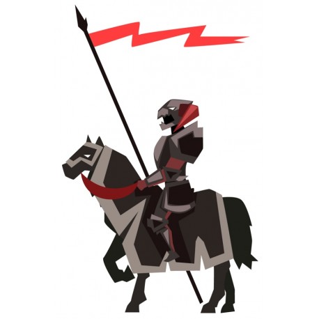 Sticker chevalier rouge de table