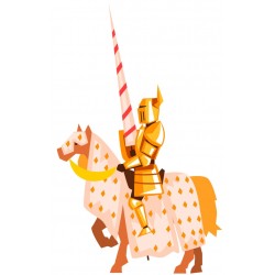 Sticker chevalier noir de table