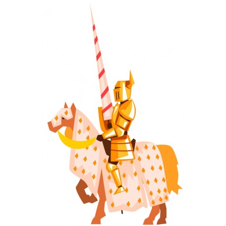 Sticker chevalier noir de table