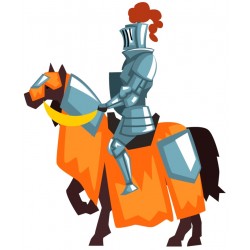 Sticker chevalier sur cheval