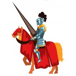 Sticker chevalier sur robe orange