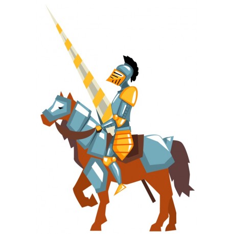 Sticker chevalier sur robe rouge