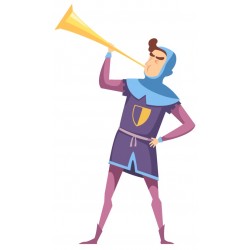 Sticker chevalier sur robe marron