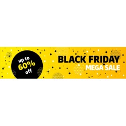 Sticker Black Friday banderole noir -50%