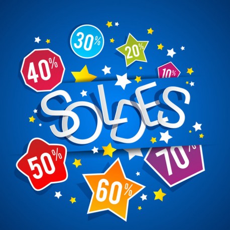 Sticker soldes rose jaune