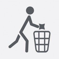 Autocollant poubelle verte carre