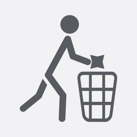 Autocollant poubelle verte carre