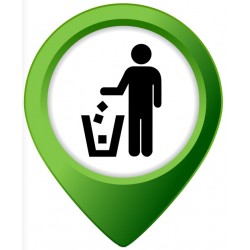 Autocollant poubelle fond noir