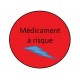 Picto etiquette autocollant Médicament a risque 2CM