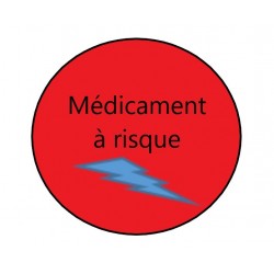 Picto etiquette autocollant Médicament a risque 2CM