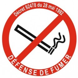 Picto Autocollant interdit de fumer et vapoter