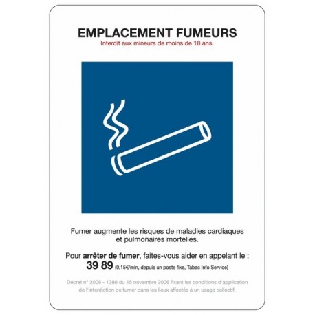 Picto interdit de fumer décret 28 mai 1992