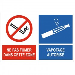 Autocollant interdiction de vapoter et fumer en cercle