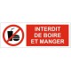 Pencarte interdit de boire et manger