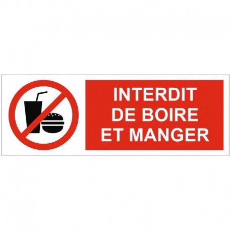 Pencarte interdit de boire et manger
