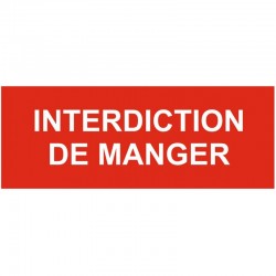 Pencarte interdit de boire et manger + pictogramme