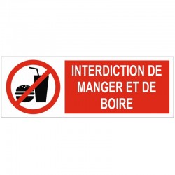 Autocollant interdit de manger