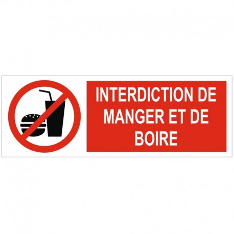 Autocollant interdit de manger
