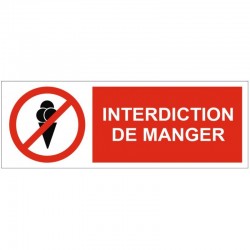 Autocollant interdit de manger et boire