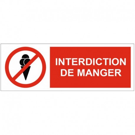 Autocollant interdit de manger et boire