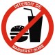 Autocollant interdiction de manger
