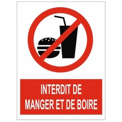 Sigle Autocollant interdiction de manger et boire