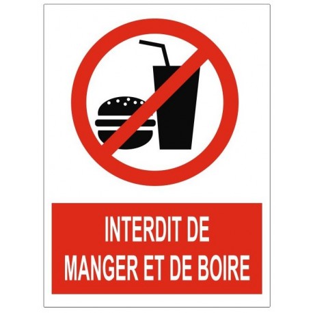 Sigle Autocollant interdiction de manger et boire