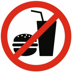 Autocollant interdit manger