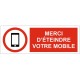 Autocollant picto telephone portable interdit