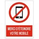 Autocollant telepohone interdit dans la salle