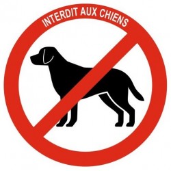 Autocollant interdit aux chiens