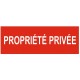 Panneau propriete privée entrée interdite