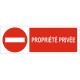 Panneau autocollant propriete privée