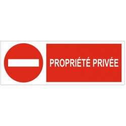 Panneau autocollant propriete privée