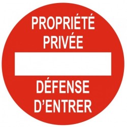 Panneau propriete privée accés interdit