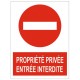 Pencarte propriete privée defense d'entrer