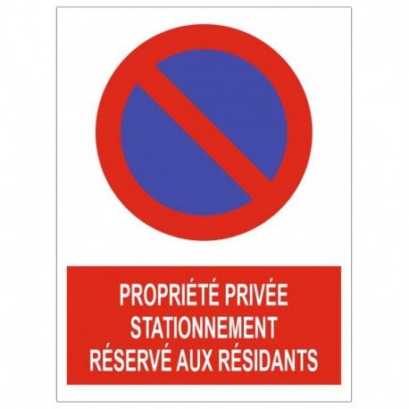 AUA SIGNALETIQUE - Cartello 'Proprietà Privata - Parcheggio Riservato Ai Residenti' In Alluminio Dibond 3mm, 230 Mm, Fabbricazione Francese