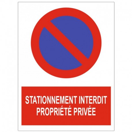 Panneau stationnement interdit chemin prive