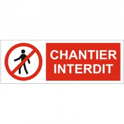 Autocollant chantier interdit