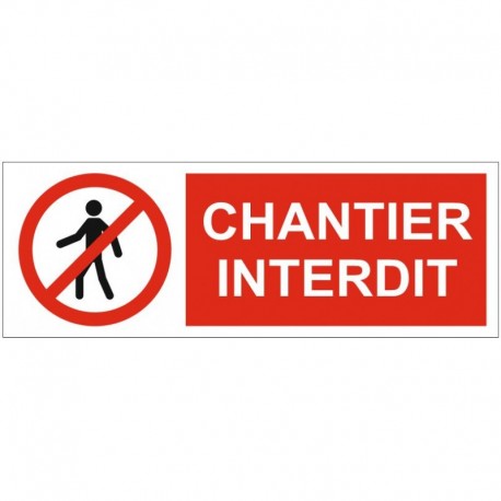 Autocollant chantier interdit