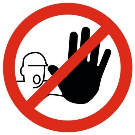 Autocollant défense d'entrer danger