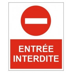 Panneau entrée interdite