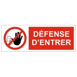 Autocollant entrée interdite + pictogramme