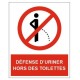 Panneau défense d'uriner