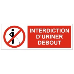Panneau interdit d'uriner a côté des toilettes