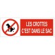 Panneau les crottes c'est dans le sac