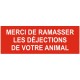 Autocollant merci de ramasser les déjections de votre animal