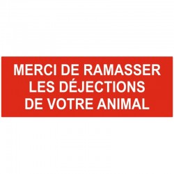 Autocollant merci de ramasser les déjections de votre animal